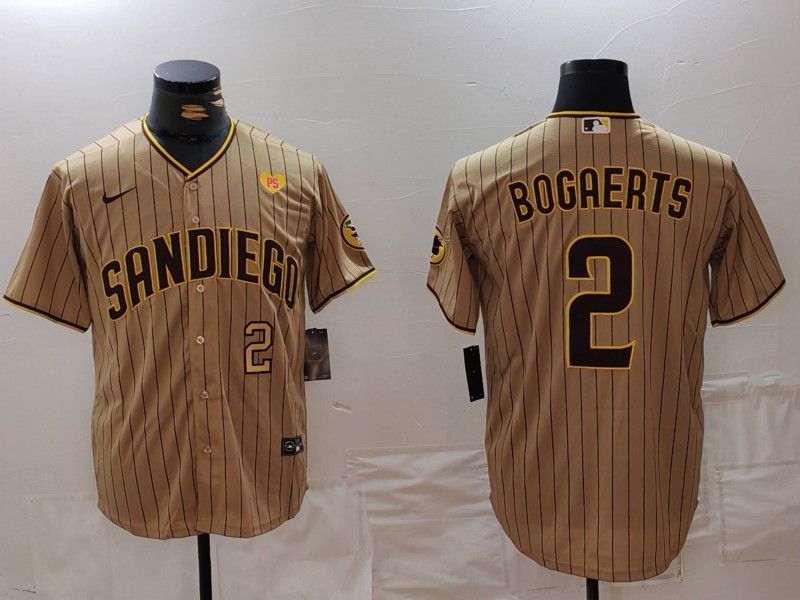 Men San Diego Padres #2 Bogaerts Brown Stripe Game 2024 Nike MLB Jersey style 5->san diego padres->MLB Jersey